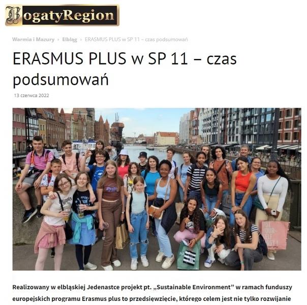 ERASMUS PLUS w SP 11 – czas podsumowań